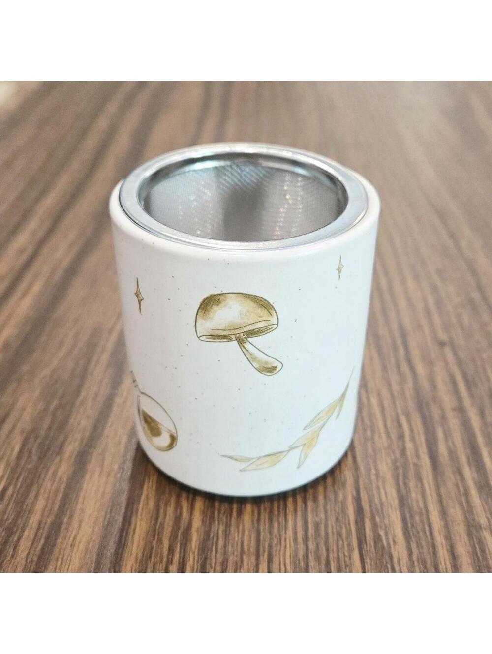 🌿 Witch Casket Exclusive Tea Strainer & Ceramic Holder 🍄